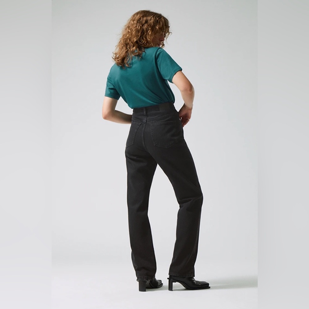 Weekday Rowe 100% Cotton Straight Leg Jeans | size 27 x 30 | Echo Black